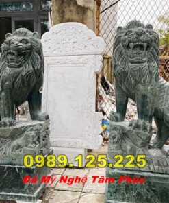 Tượng Sư Tử Đá Phong Thủy, Tượng Sư Tử Nhỏ Để Trước Cổng Đẹp Bán Tại Tiền Giang