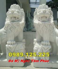Tượng Sư Tử Đá Phong Thủy, Tượng Sư Tử Nhỏ Để Trước Cổng Đẹp Bán Tại Cần Thơ